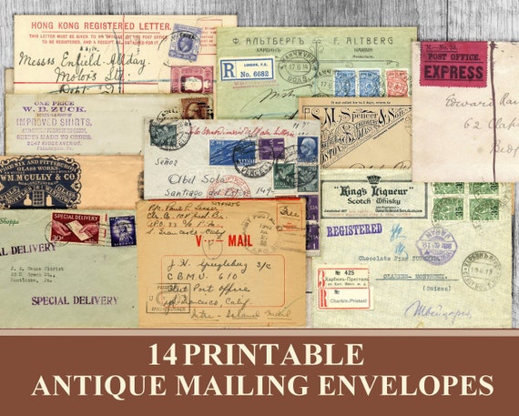 Vintage Mailing Envelopes Postcards Ephemera Old Paper Pack.