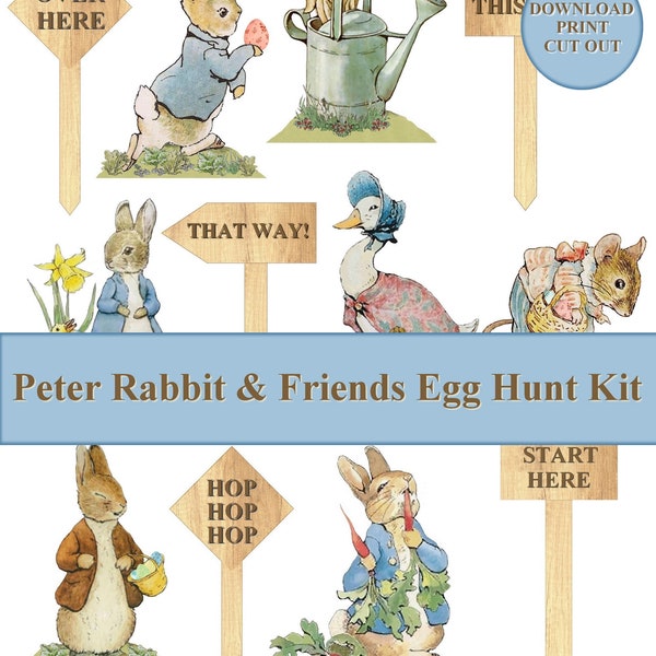 Peter Rabbit & Friends Egg Hunt Kit printable Peter rabbit Easter Party instant download