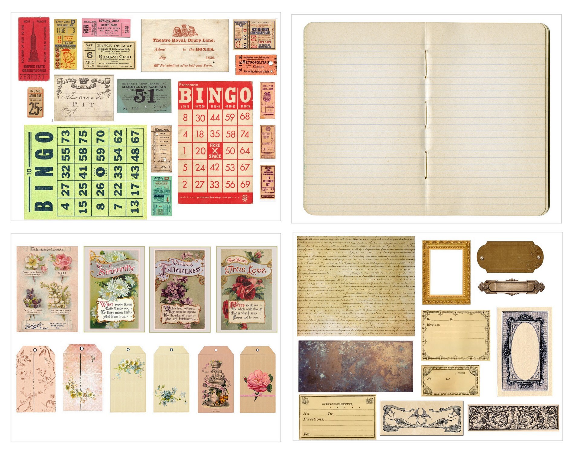 Mega Vintage Ephemera Pack – Printable Junk Journal & Digital Collage ...