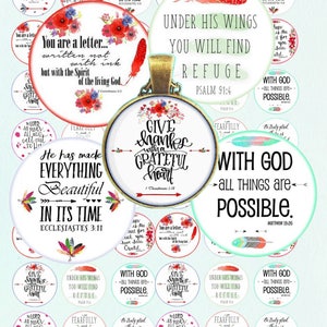 Printable download BIBLE VERSES circle 2.5 inch 2 inch size  images for pocket mirror badge  magnets, Allegradigital