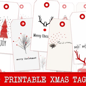 Christmas Tags Printable Gift Tags Hang Tags Journaling Journal Craft ...