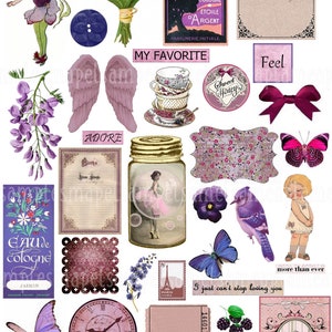 Images digitales vintage rétro violet images scrapbooking vintage clipart journaling