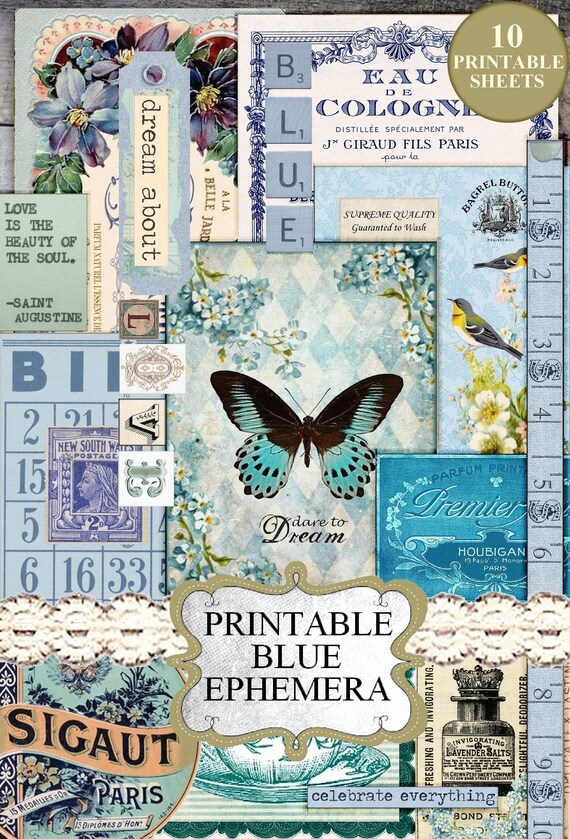 Blue Junk Journal Add on Kit, Victorian Blue Ephemera, Vintage Blue Printables Blue Shabby Scrap Pack, Digital Download, Allegradigital - Etsy Blue Junk Journal Add on Kit, Victorian Blue Ephemera, Vintage Blue Printables Blue Shabby Scrap Pack, Digital Download, Allegradigital - Etsy