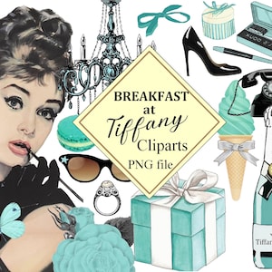 Breakfast at Tiffany's Clipart Audrey Hepburn Retro Fashion PNG - Vintage Scrapbooking, Card Making, Decoupage Ephemera, Digital Download