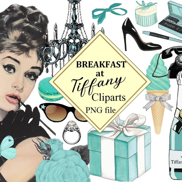 Breakfast at Tiffanys Clipart Audrey Hepburn fashion Retro Clipart Scrapbooking Card Making Decoupage Ephemera PNG fashion cliparts