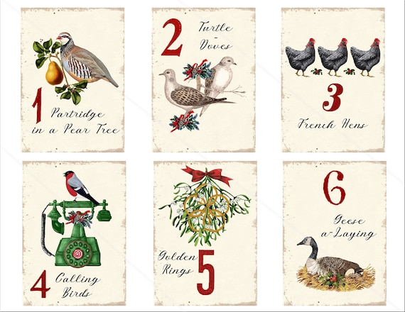 Printable 12 Days Of Christmas Cards 12 Days Of Christmas Bingo Cards