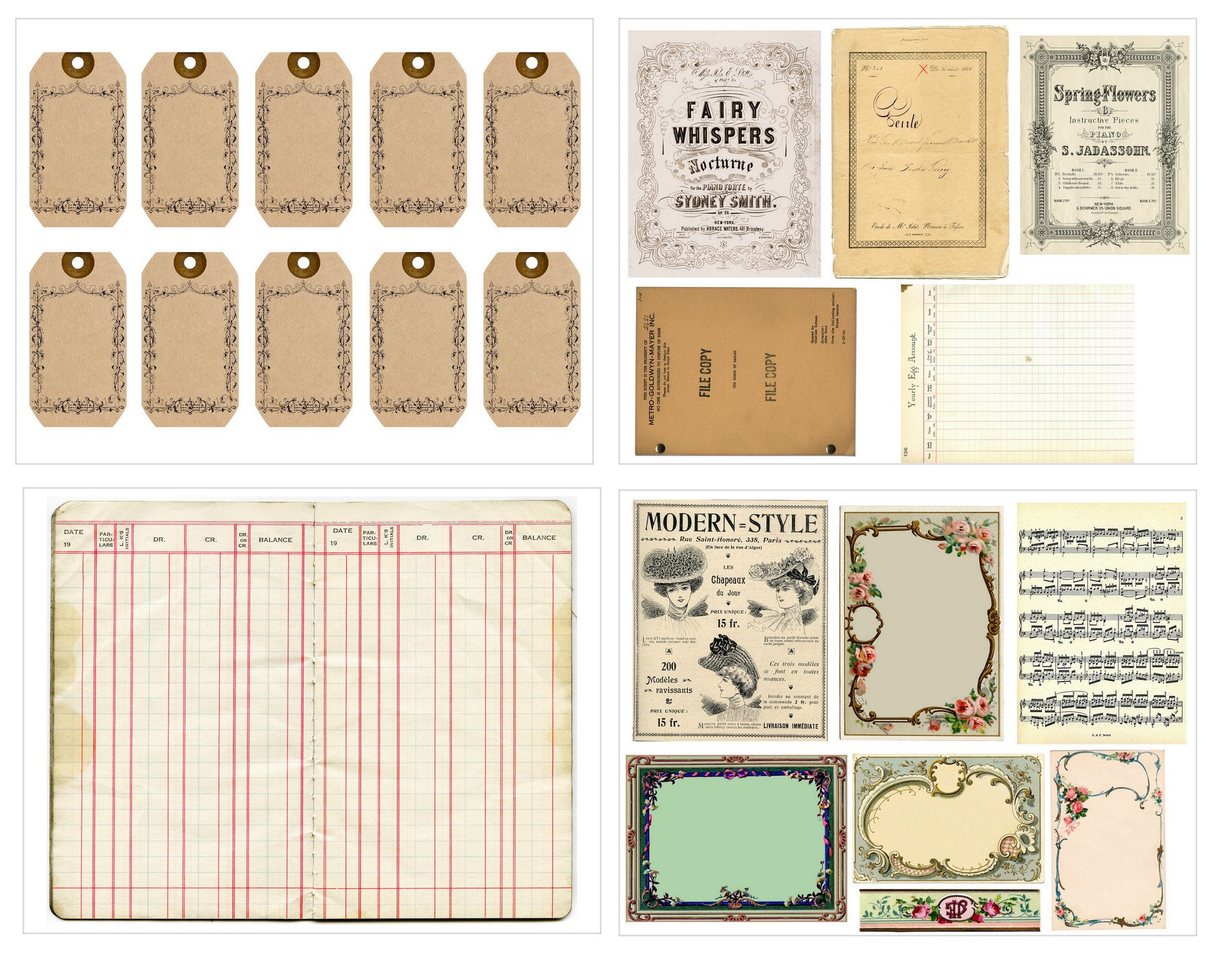 Mega Vintage Ephemera Pack – Printable Junk Journal & Digital Collage ...