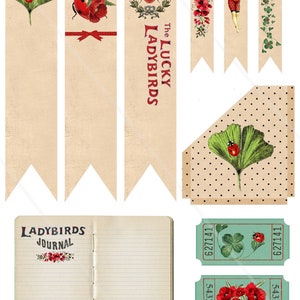 Vintage Ladybug Junk Journal Ephemera Pack – Printable Summer Garden ...