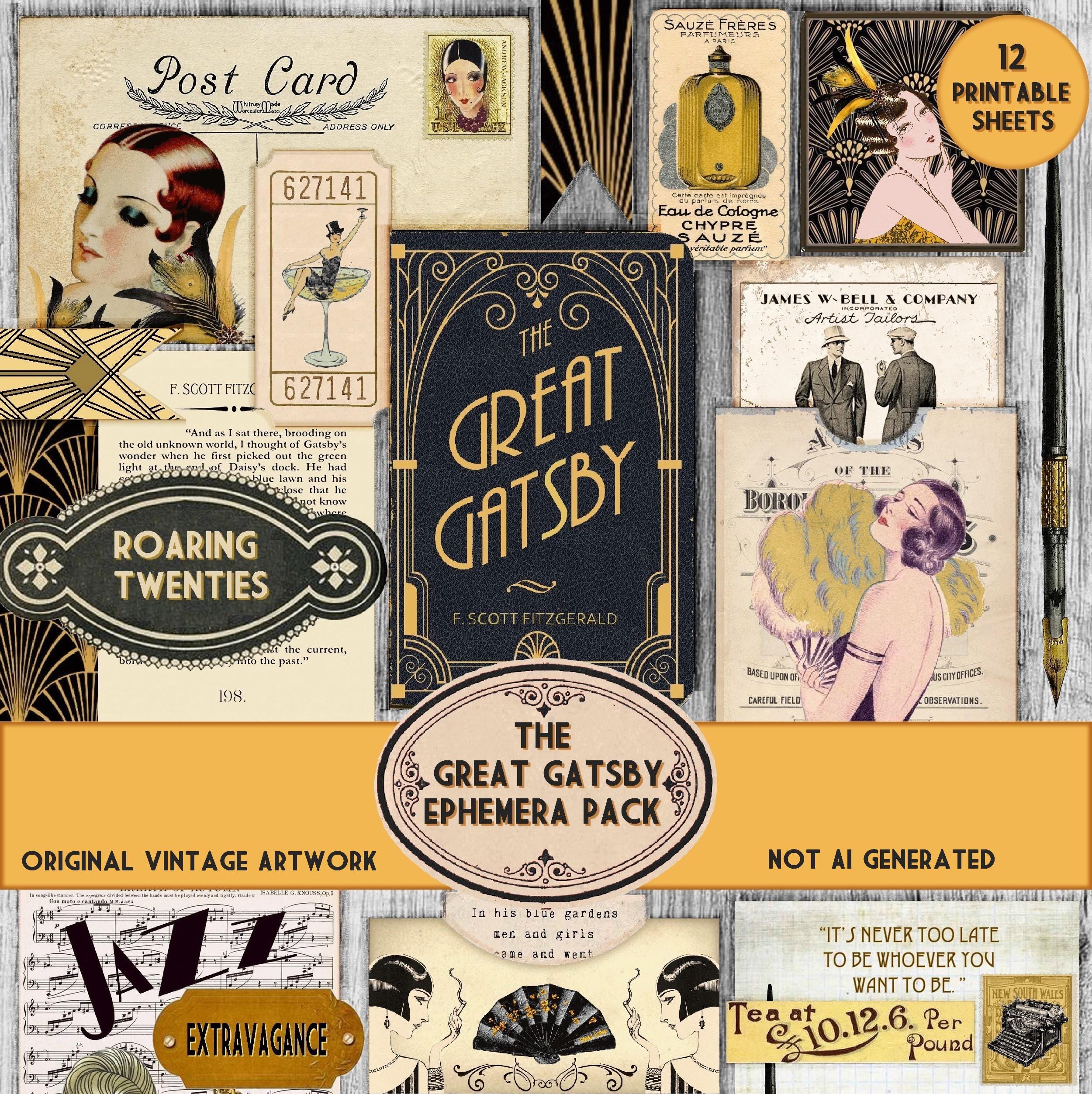 The Great Gatsby Ephemera Pack - Roaring Twenties Printable Journal Kit ...