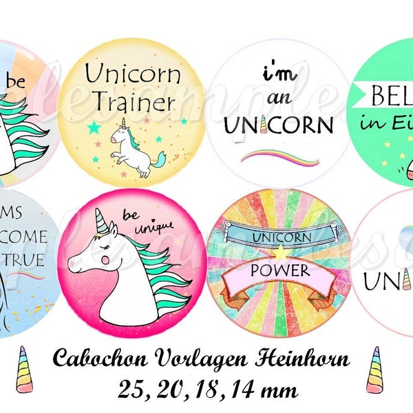 Cabochon Vorlagen Heinhorn Unicorn Cabochon Bilder, Bilder für Buttons,Button Vorlagen,download cabochon,bottlecaps bzw,cabochon schmuck