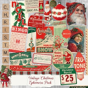 Vintage Christmas Ephemera Kit – Retro Printable Download