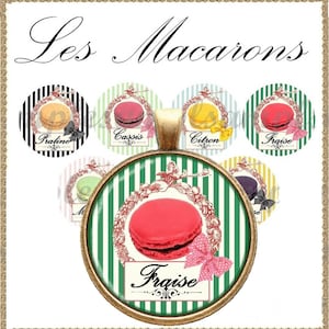 images digitales Macaron images cabochon images bijoux images à imprimer 30 mm, 25 mm, 20 mm, 18 mm, 14 mm Images vintage rétro