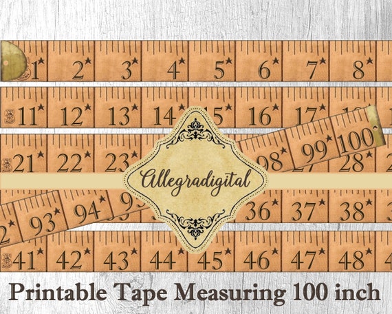 Vintage Tape Measure Measuring 100 Inch Old Printable Paper 