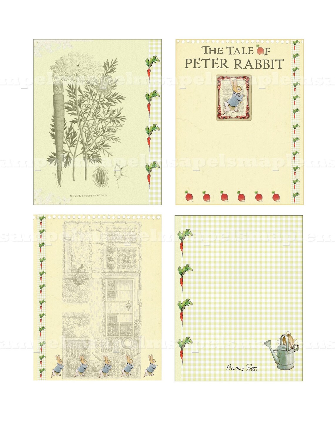 Peter Rabbit Paper Pack Junk Journal Pages Printable 8.5 X 11 - Etsy
