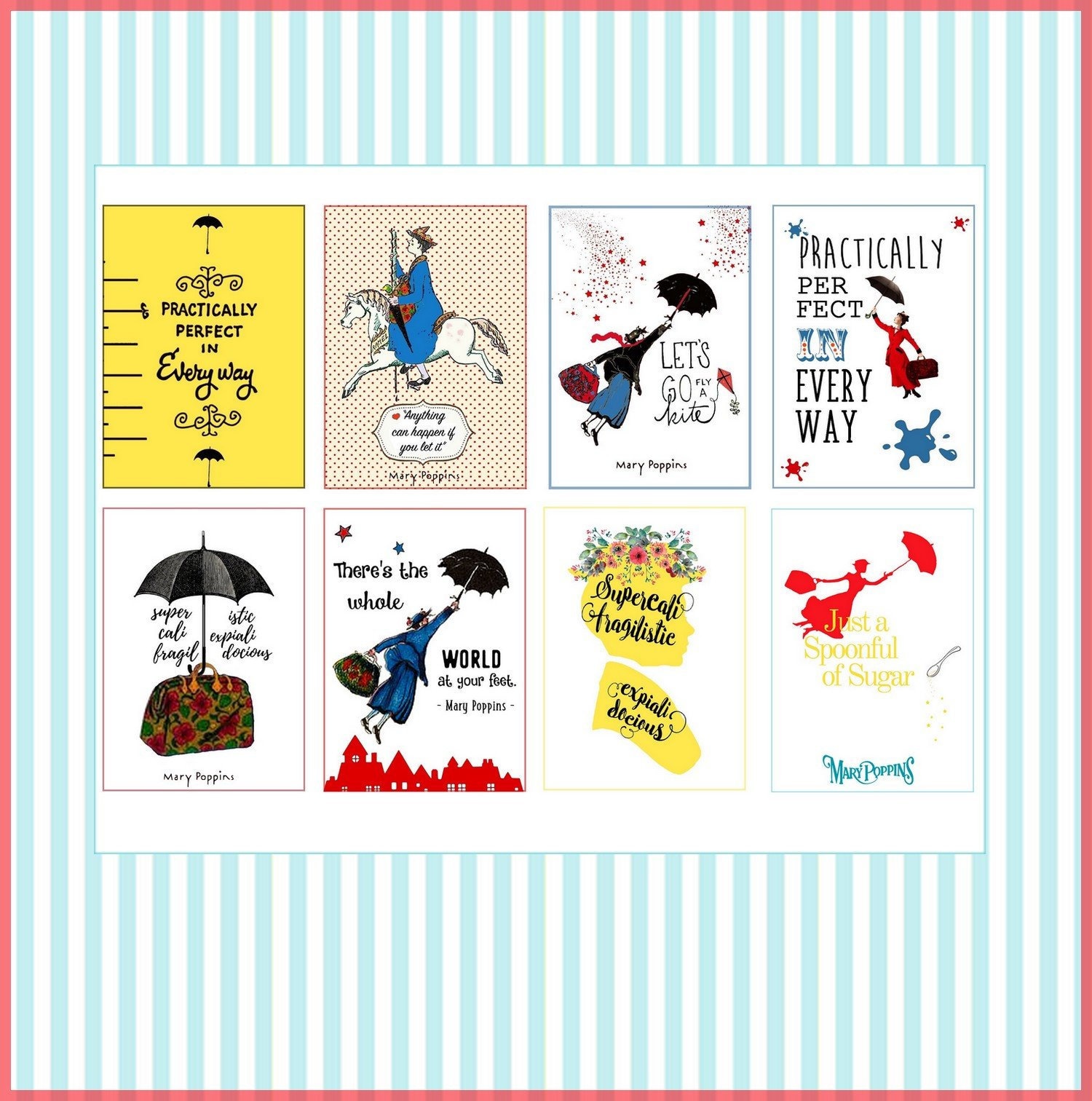 Pages De Garde Cahier Jour Poppins Images digitales cartes Mary Poppins scrapbooking junk journal - Etsy France