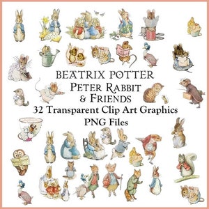 Digitale Collage Peter Rabbit Beatrix Potter, digitale Bilder, Clipart-Karte Scrapbooking PNG JPEG Junk Journal Journaling Spot