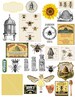 Vintage Bee Digital Collage Sheets Bee honey beekeeping Vintage clip art and ephemera printable Png INSTANT Download journaling scrap 