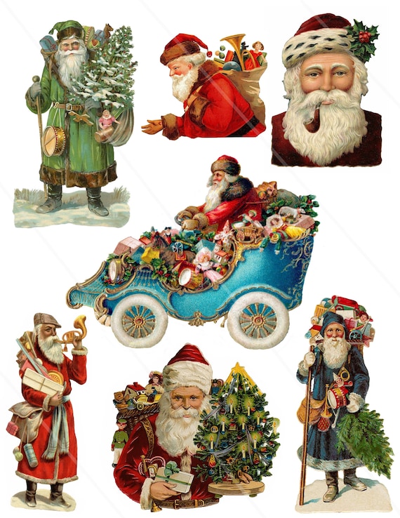 Carte De Voeux De Noël Avec Le Père Noël Et Le Renne 689718 Art Vectoriel Chez Vecteezy