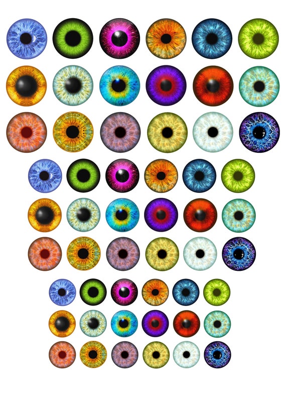 Eyes Digital Collage Sheet iris bottle cap images 1\