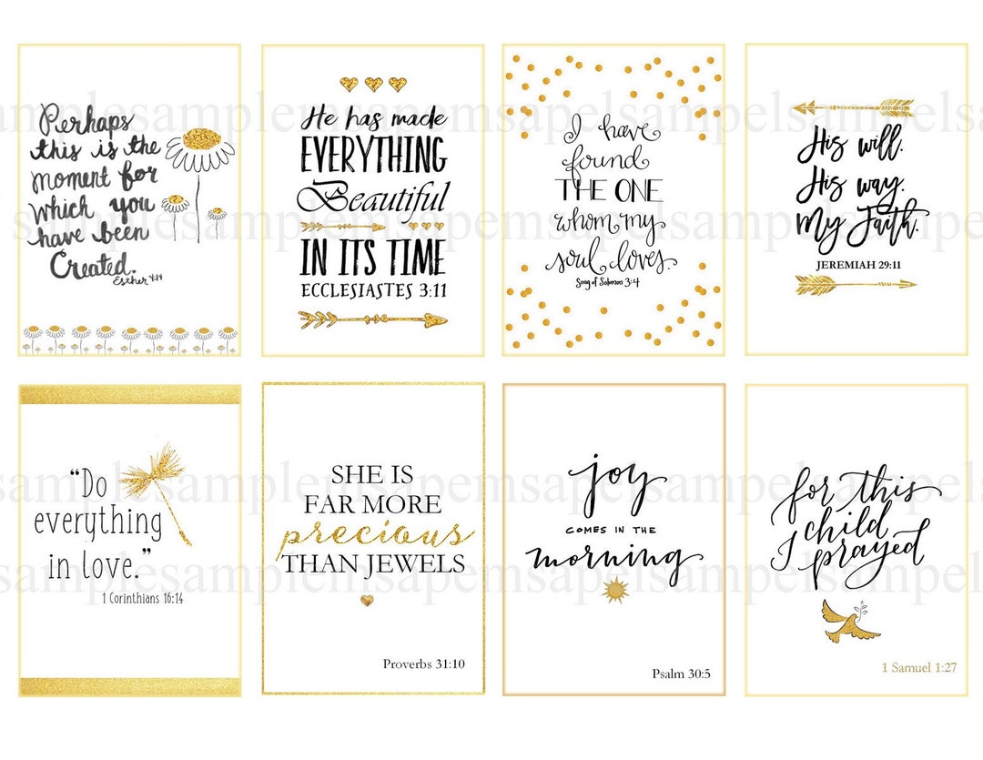Printable Download BIBLE VERSES TAGS No.4 Scripture Art 2.5"x3.5" Size ...