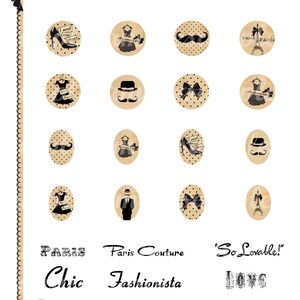 Digital Collage Sheet Circles Vintage Digital Images, One Inch Circle ...