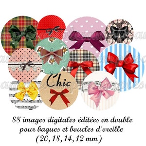 Puede incluir: Un conjunto de 10 imágenes digitales que presentan varios patrones y diseños con lazos. Las imágenes están diseñadas para su uso en la fabricación de joyas, como anillos y pendientes. Las imágenes están disponibles en cuatro tamaños: 20 mm, 18 mm, 14 mm y 12 mm.