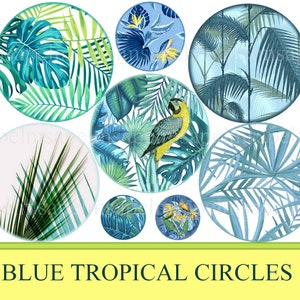 images digitales cabochon palmier jungle tropical images bijoux, images cabochon, collage digital, allegradigital
