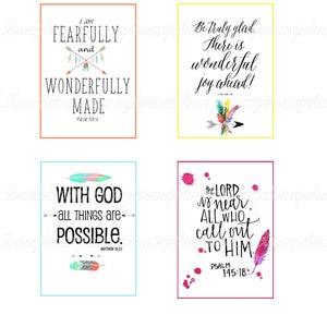 Printable Download BIBLE VERSES TAGS No.1 Scripture Art 2.5"x3.5" Size ...