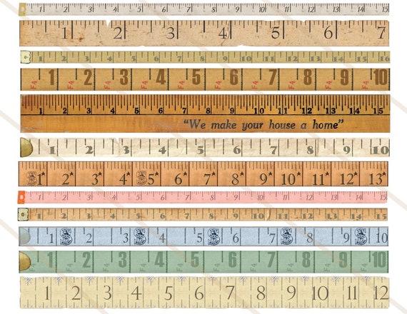 Vintage Tape Measure Measuring 100 Inch Old Printable Paper Craft Art Hobby  Crafting Scrapbooking Instant Download Digital Collage Sheet 