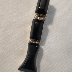 Vintage Sterling Silver and Onyx Pendant - FREE SHIPPING