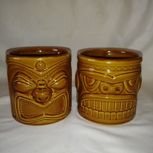 Vintage Accoutrements Tiki Mug Pair Wide Mouth