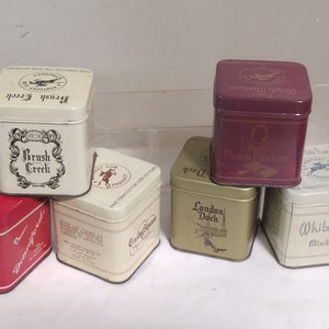 Vintage Small Square Tobacco Tins Lot of 6