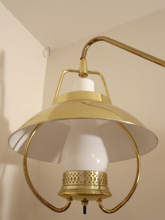 Mid Century Colonial Pull Down Swing Arm Swag Lamp Free Shipping