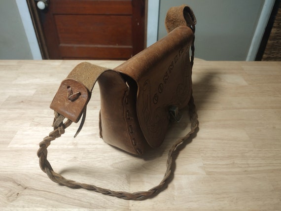 Vintage Tooled Leather Crossbody With The Name Co… - image 7