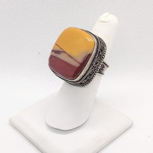 Vintage Mookaite and Sterling Silver Statement Ring