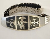 Native American Silver Nickel Kachina Stretch Belt - FREE SHIPPING