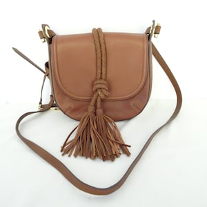 Vintage Vince Camuto Genuine Leather Tassel Crossbody Bag - FREE SHIPPING