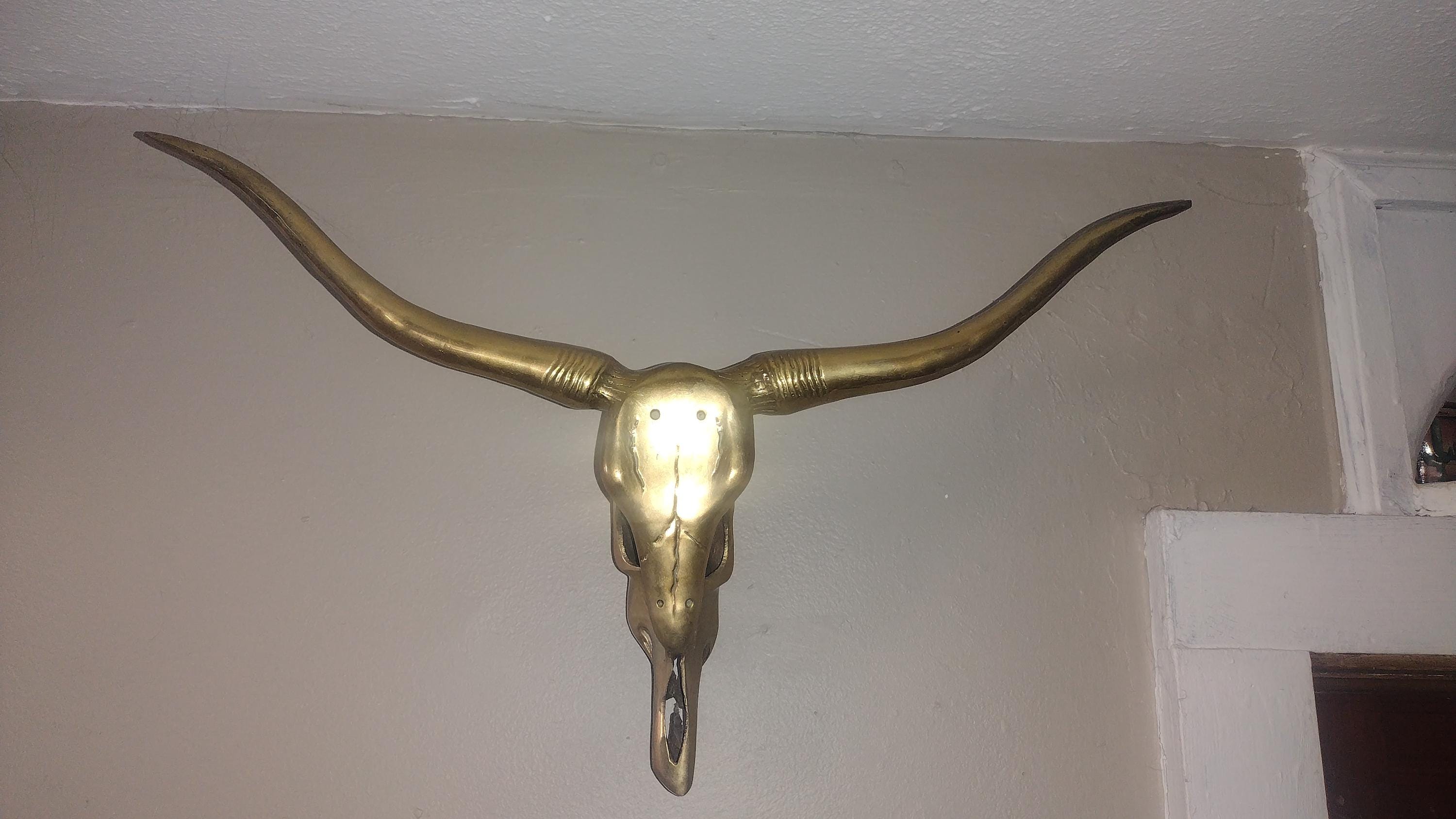 Vintage Brass Longhorn - Etsy
