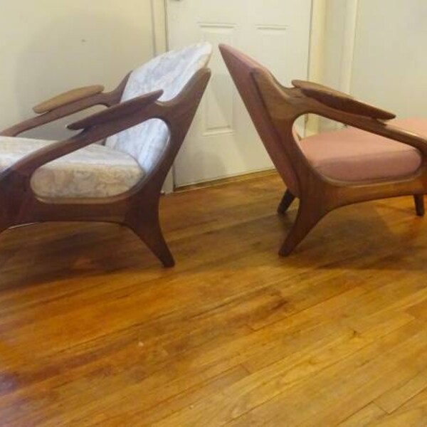 Mid Century Modern Danish Adrian Pearsall Lounge Chairs 2249-C For Craft Associates - FREE SHIPPING
