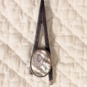 Vintage Unique Abalone and Sterling Silver Pendant