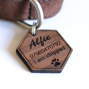 Wooden Pet Tag Wooden Dog Tags For Dogs Wooden Pet ID Tag Wooden