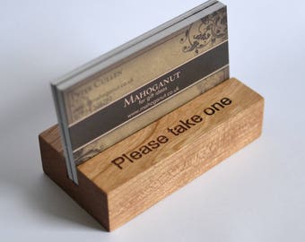 Wooden Business Card Holder - Wooden Card Holder - cherry wood - UK Craftsman