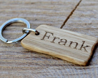 Personalized Wooden Keychain - Anniversary Gift Keyring