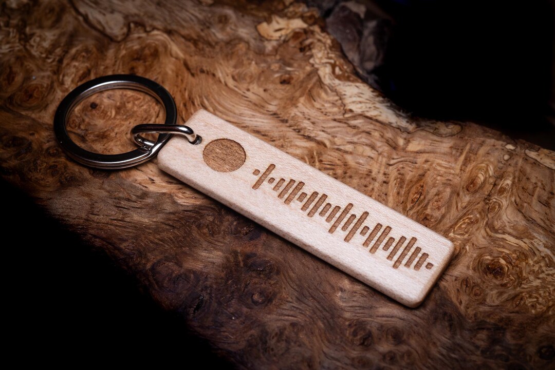 Spotify Keychain Spotify Keyring Wooden Soundwave Key Chain Wooden