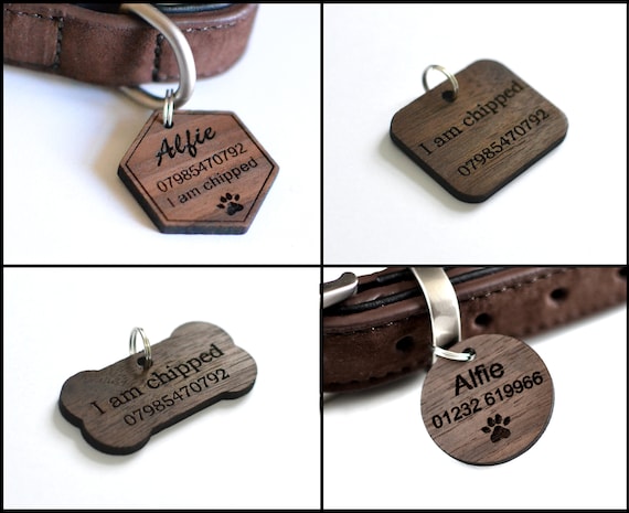 Wooden dog store tags