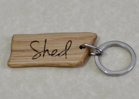 Shed Keyring Wooden Key Chain Wooden Key Ring Wooden Keychain Personalised Gift Wooden