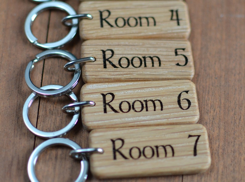 Wooden Hotel Room Key Chains Wooden Room Key Rings Wooden Room Etsy