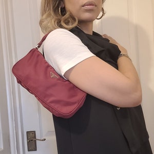 Prada - Dark Red Tessuto Flat Crossbody Bag