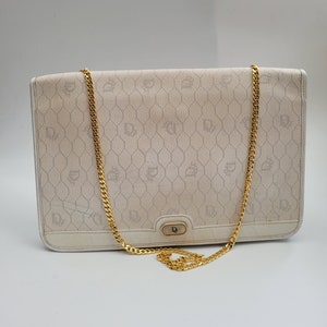 DIOR Bag. Christian Dior Vintage White Monogram Shoulder