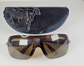 VERSACE Mod.2048 Vintage Oversized Designer Shield Sunglasses Made
